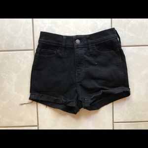 Hollister Hi-Rise black jean shorts